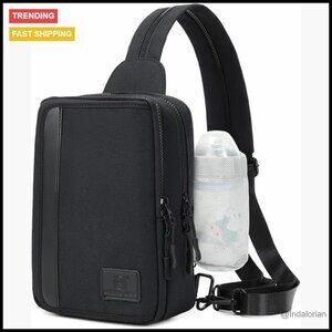 Nylon Sling Backpack Crossbody Bag 2-in-1 Diaper Purse Adjustable Straps